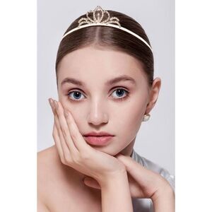 Gold colored cut glass tiara. Prom, special event, wedding .